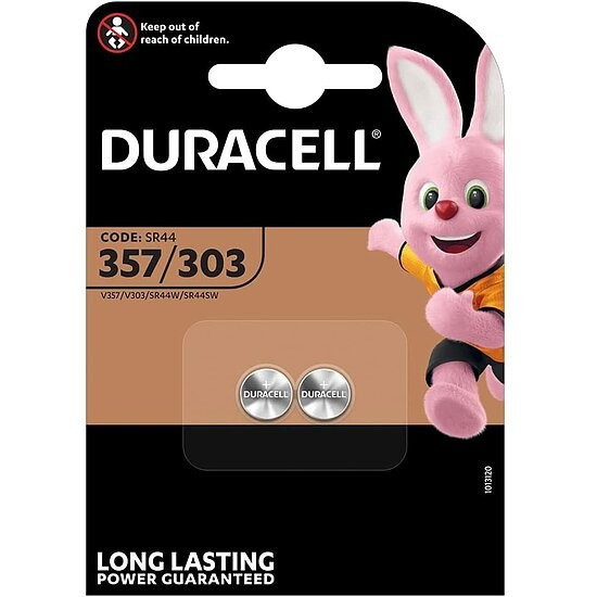 Duracell 357  303 Multi Drain SR44SW SR44W Knopfzelle 1,55V – 2er Verpackung