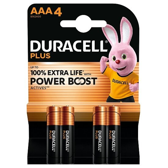 Duracell – AAA Micro Plus LR03 Batterien + 100% LANGLEBIGER* Power Boost – 4er Packung