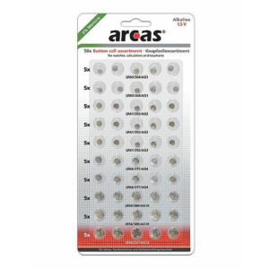 Arcas 6teiliges Knopfzellen Set 1 x AG3 – 1 x AG4 – 2 x AG10 – 2 x AG13 Alkaline Batterie 1,5V