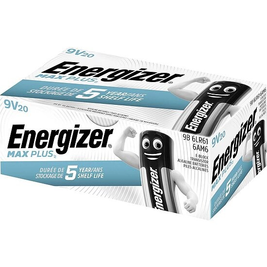 Energizer Max Plus 9V Block – Batterie Alkali-Mangan 20 St.