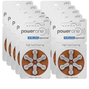 Power One Hörgerätebatterien – P312 braun PR41 – (6er Blister)