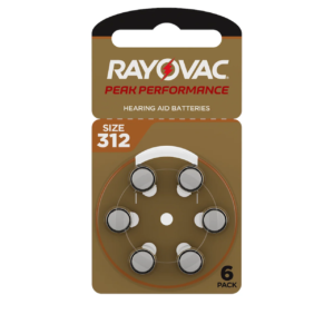 Rayovac PEAK Performance Hörgerätebatterien - 312 braun PR41 - (6er Blister)