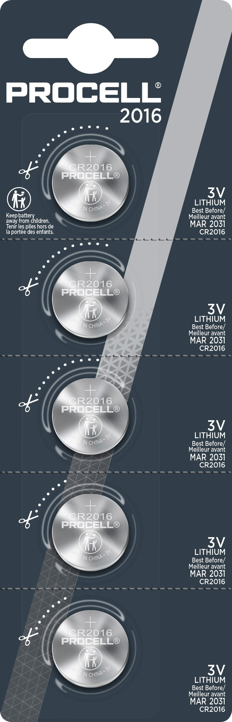 Procell CR-2016 3V Lithium in 5er-Blister