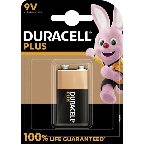 Duracell – 9V Block Plus 6LR22 Batterien + 100% LANGLEBIGER – 1er Packung
